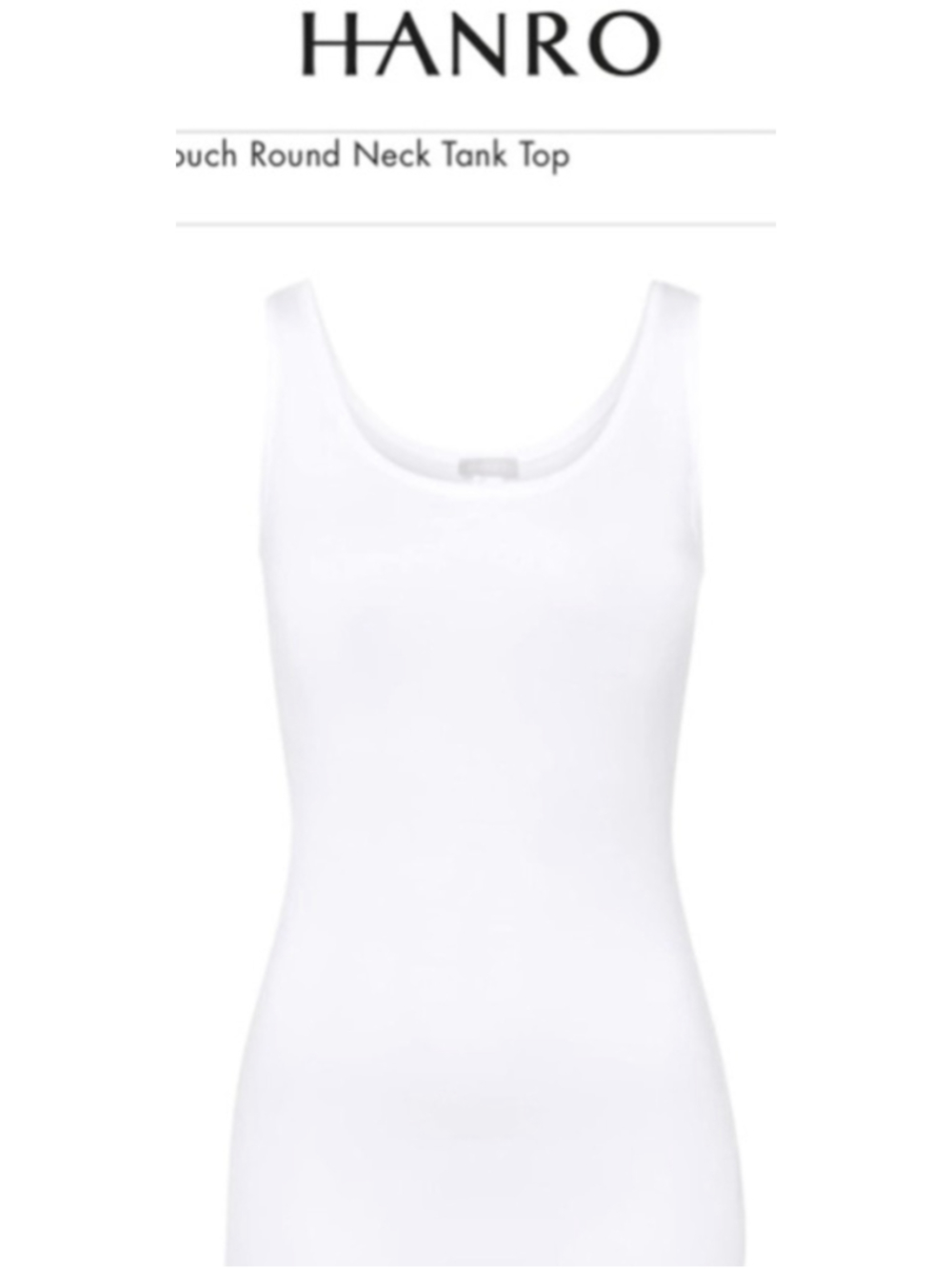 NWT Hanro White Seamless Micromodal Tank Top s
